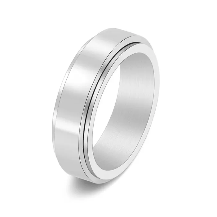 Wholesale Stainless Steel Spinning Couple Ring | Simple Polished Gold Band Custom Engraved Factory Price