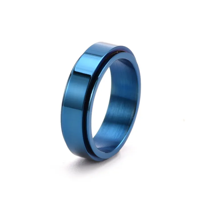 Wholesale Stainless Steel Spinning Couple Ring | Simple Polished Gold Band Custom Engraved Factory Price