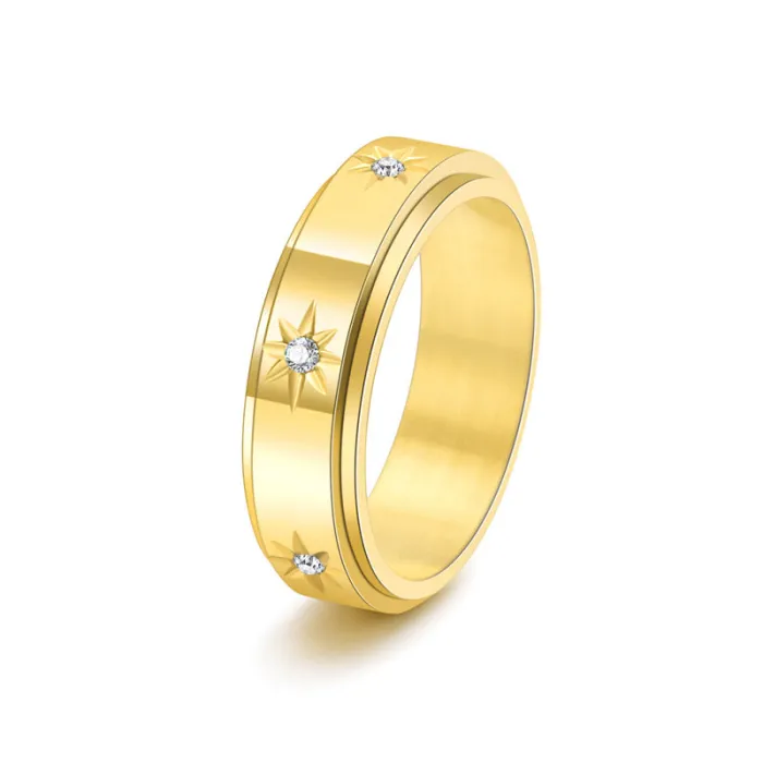 Wholesale Stainless Steel Spinning Couple Ring | Full CZ Engagement Band Factory Price