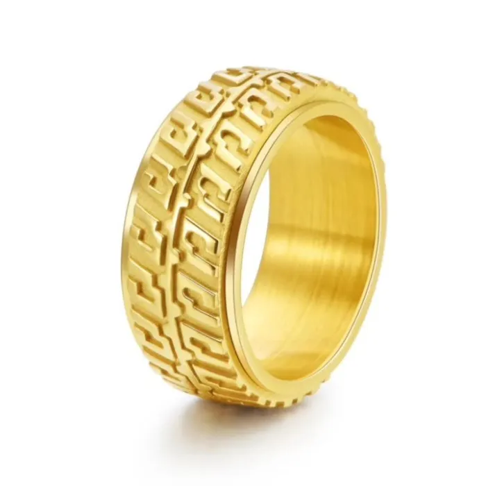 Wholesale Titanium Steel Spinning Tire Ring for Men | Punk Motorcycle Wheel Design Factory Price