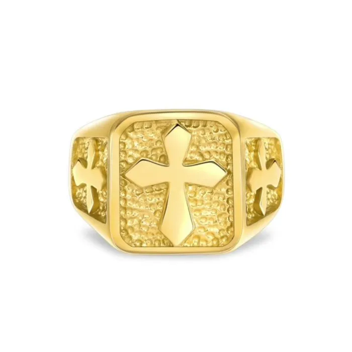 Wholesale Titanium Steel Cross Ring for Men | Fashion Creative Jewelry Factory Price