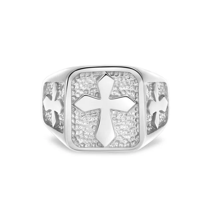 Wholesale Titanium Steel Cross Ring for Men | Fashion Creative Jewelry Factory Price