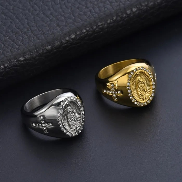 Wholesale 18K Gold Plated Virgin Mary Ring for Women | Hip Hop CZ Jewelry Factory Price