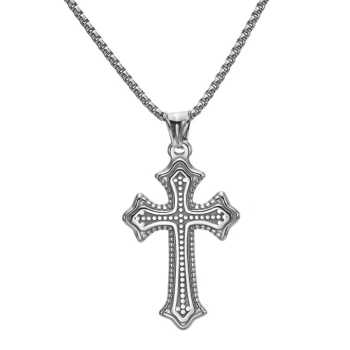 Wholesale Titanium Steel Cross Pendant Necklace for Men | Hip Hop Fashion Jewelry Factory Price