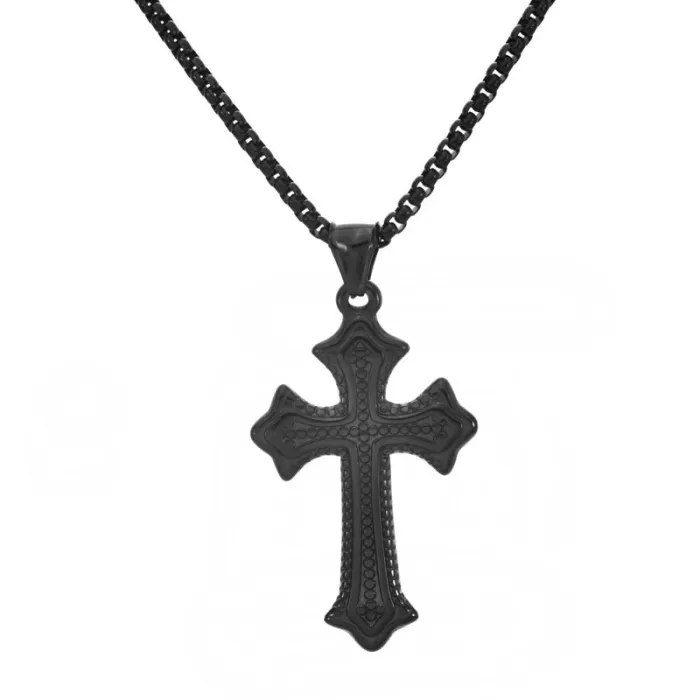 Wholesale Titanium Steel Cross Pendant Necklace for Men | Hip Hop Fashion Jewelry Factory Price