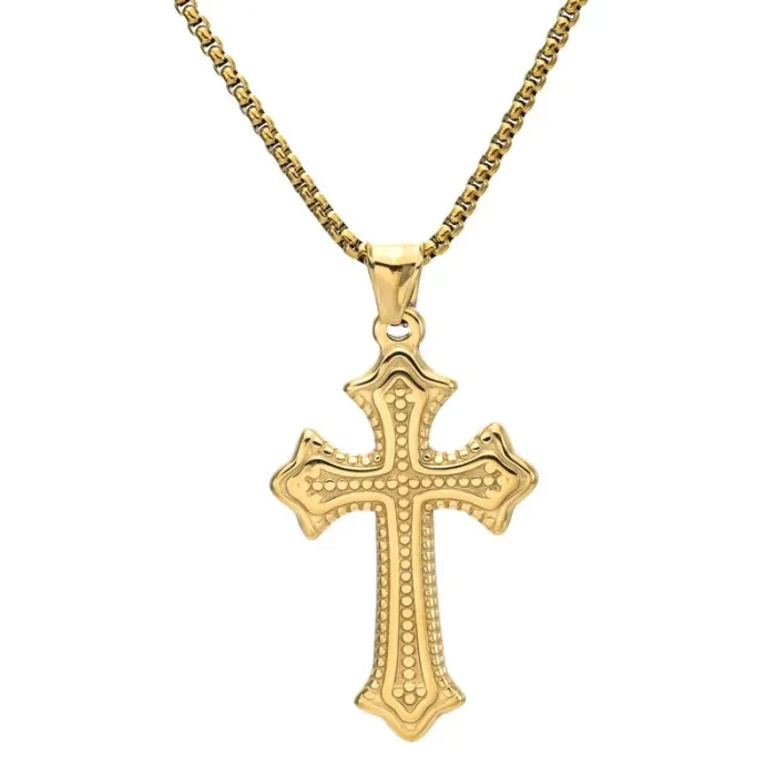 Wholesale Titanium Steel Cross Pendant Necklace for Men | Hip Hop Fashion Jewelry Factory Price