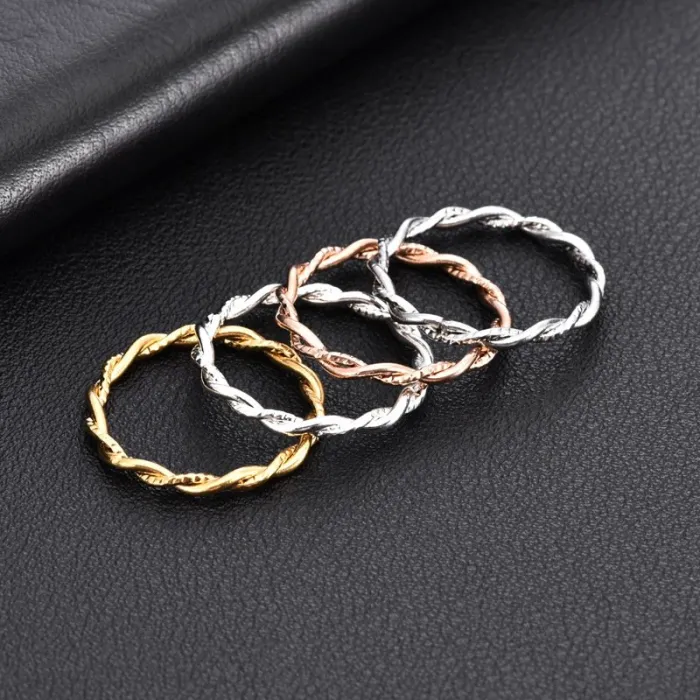 Wholesale 18K Gold Plated Twisted Rope Ring for Women | Fashion Braided Design Factory Price