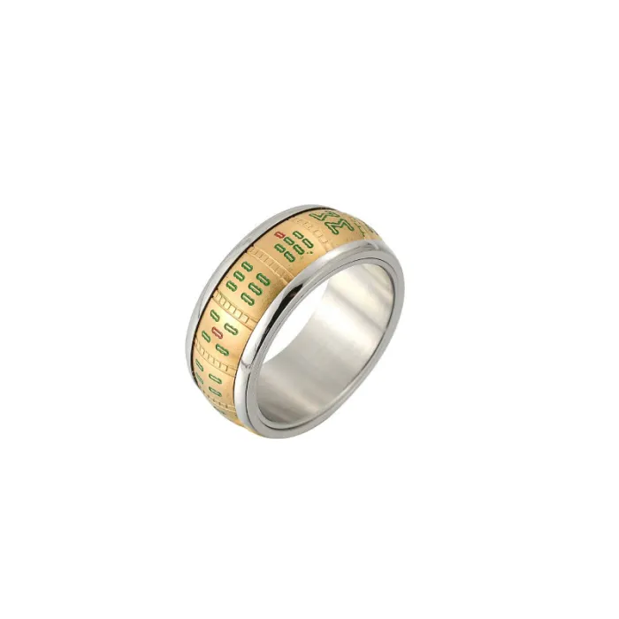 Wholesale Titanium Steel Mahjong Spinning Ring for Men | Creative Bold Jewelry Factory Price