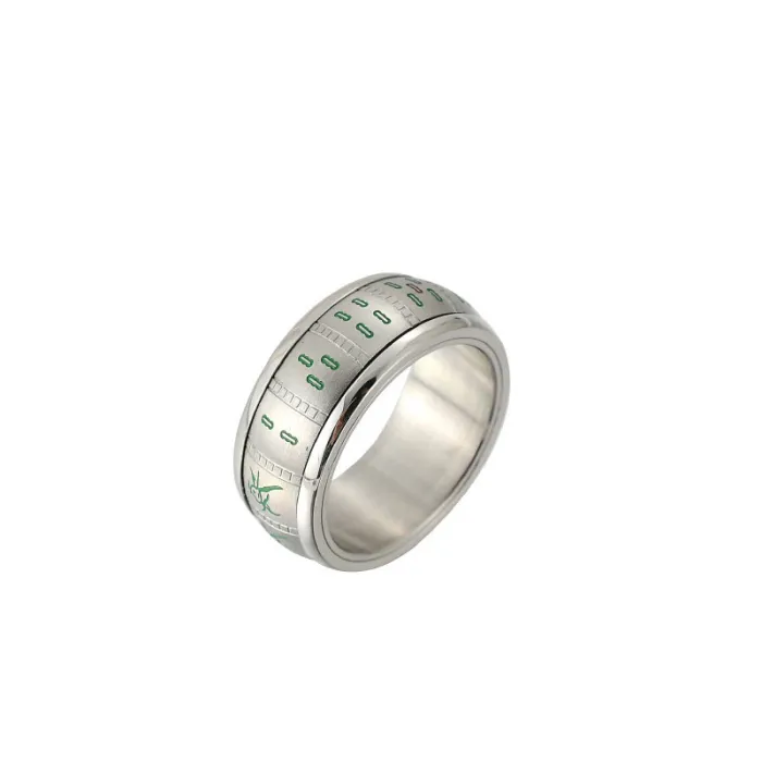 Wholesale Titanium Steel Mahjong Spinning Ring for Men | Creative Bold Jewelry Factory Price