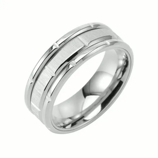 Wholesale 3-in-1 Brushed Stainless Steel Ring for Men | Black Plated Fashion Jewelry Factory Price