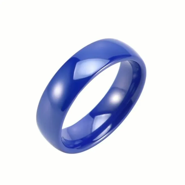 Wholesale Ceramic Polished Couple Rings | Unisex Smooth Dome Band Minimalist Jewelry Factory Price