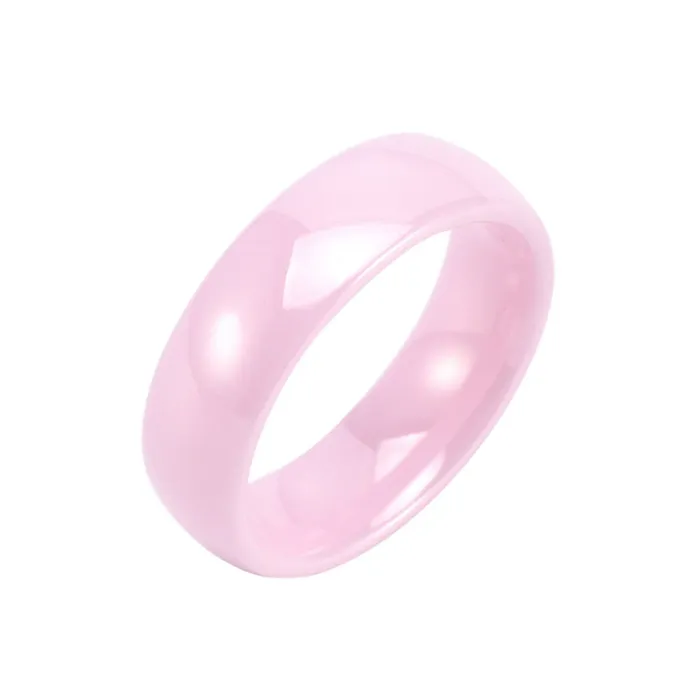 Wholesale Ceramic Polished Couple Rings | Unisex Smooth Dome Band Minimalist Jewelry Factory Price