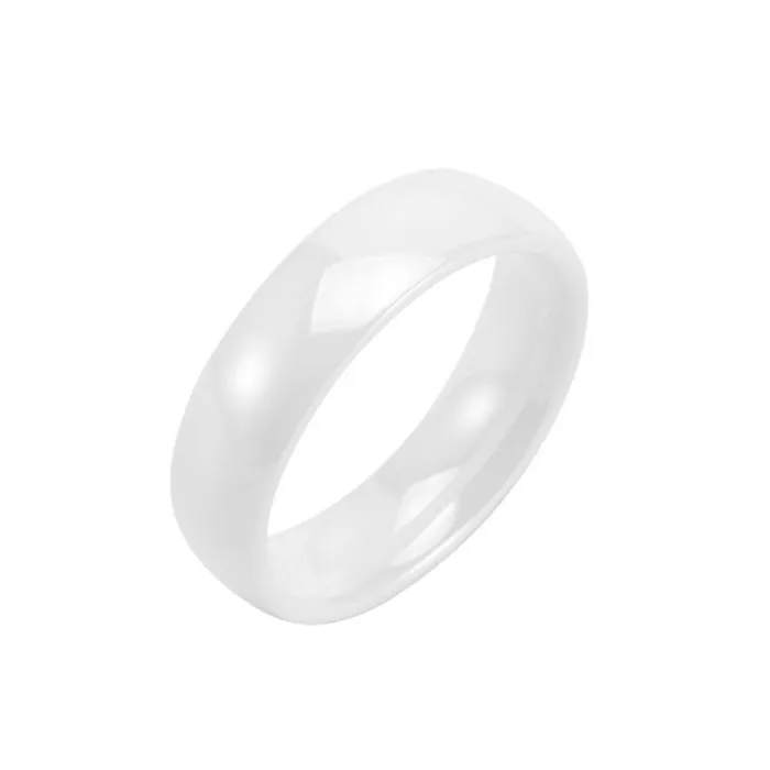 Wholesale Ceramic Polished Couple Rings | Unisex Smooth Dome Band Minimalist Jewelry Factory Price