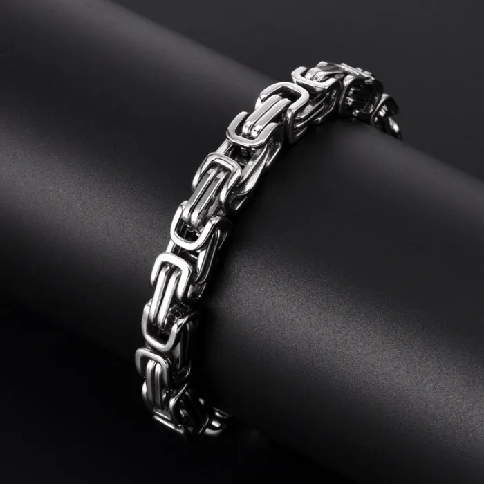 Wholesale Titanium Steel Square Chain Bracelet for Men | Multi-Layer Metal Fashion Jewelry Factory Price