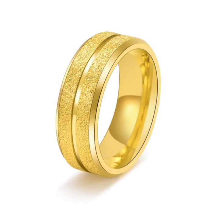 Wholesale Black Matte Stainless Steel Ring for Men | Double Groove Bold Fashion Jewelry Factory Price
