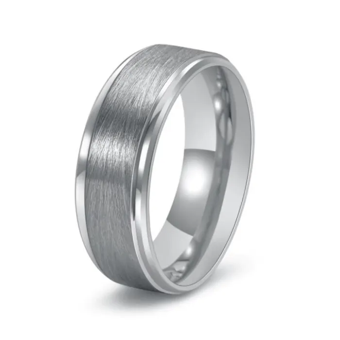 Matte Brushed Tungsten Ring 8mm for Men | Simple Black Punk Style Fashion Jewelry