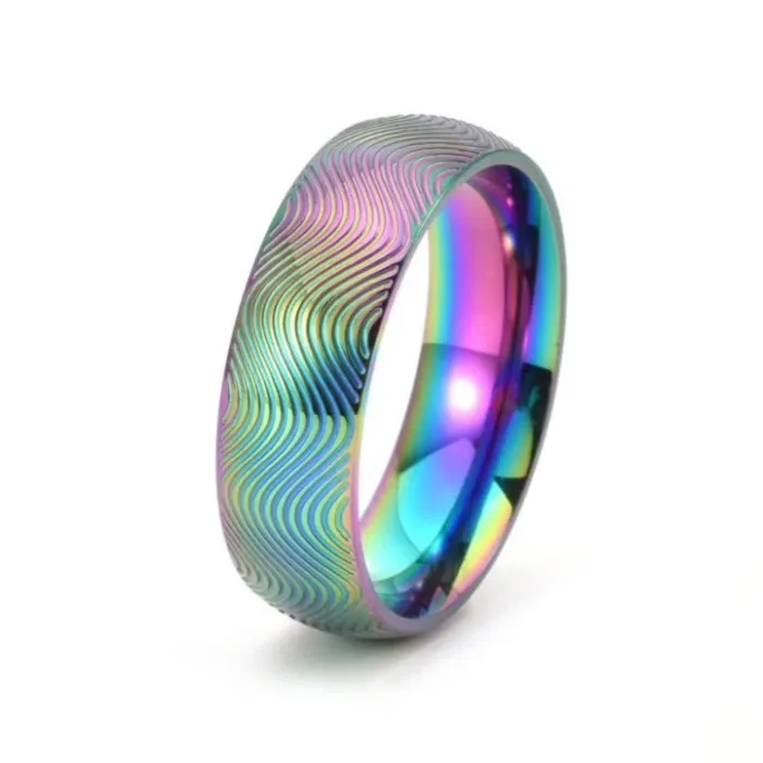 Unisex Wave Pattern Stainless Steel Ring | Minimalist Fashion Jewelry for Trendy Style
