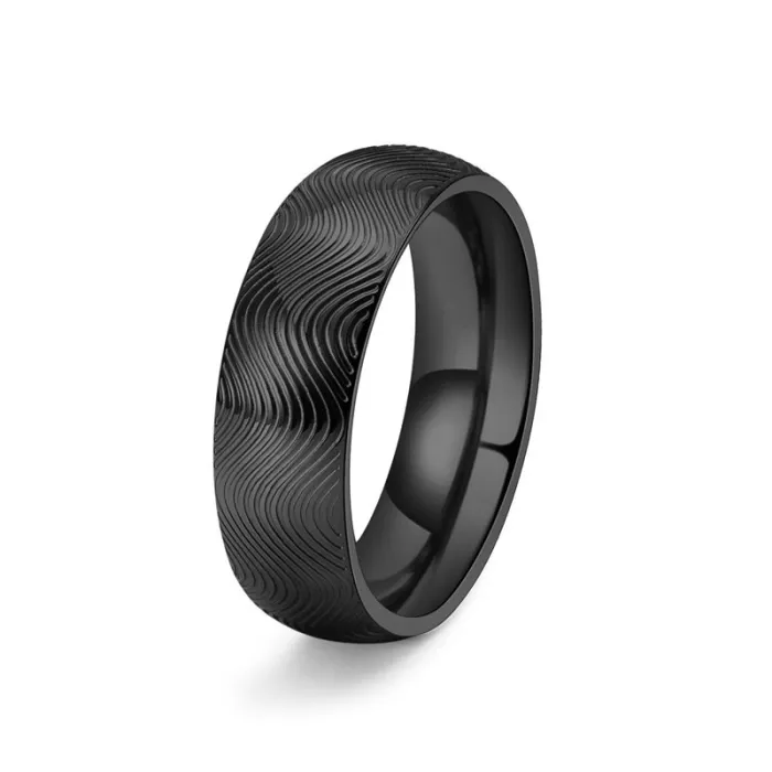 Unisex Wave Pattern Stainless Steel Ring | Minimalist Fashion Jewelry for Trendy Style