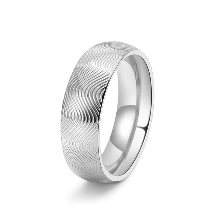 Unisex Wave Pattern Stainless Steel Ring | Minimalist Fashion Jewelry for Trendy Style