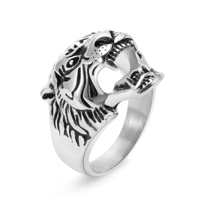 Vintage Tiger Head Stainless Steel Ring for Men | Bold Punk Style Fashion Jewelry