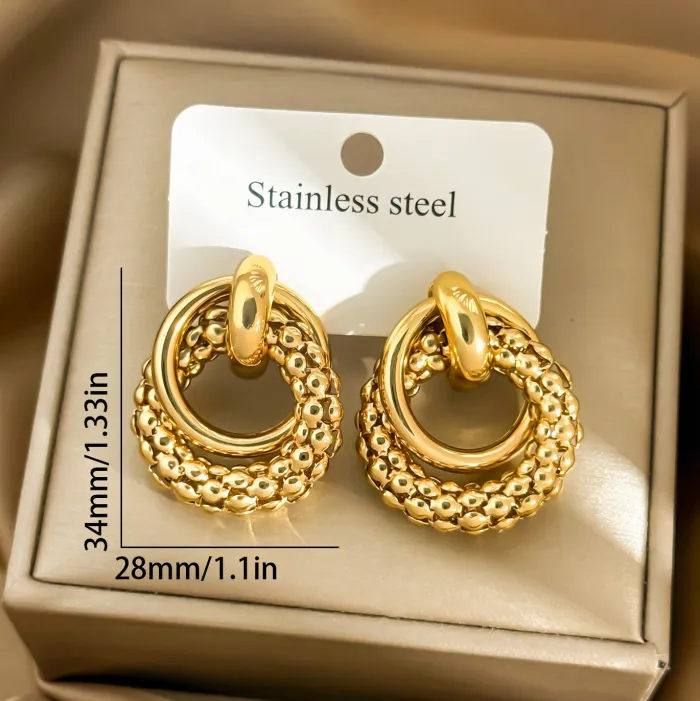 Wholesale Retro Oval Hoop Earrings | Bulk Supplier Factory Price Artistic Geometric Jewelry for Women