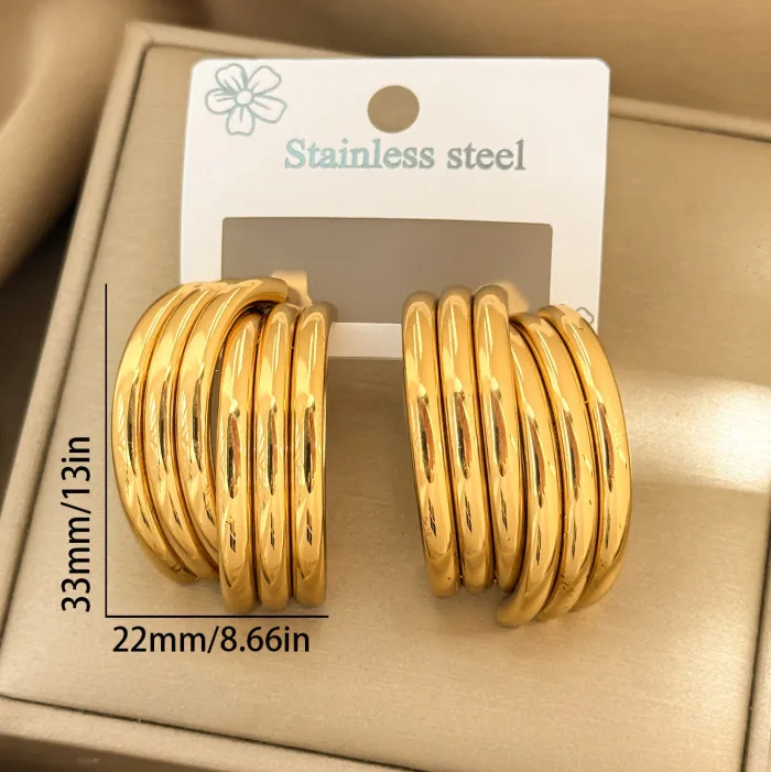 Wholesale Luxury Hollow Oval Earrings | Bulk Supplier & Factory Price Minimalist Geometric Hoop Jewelry