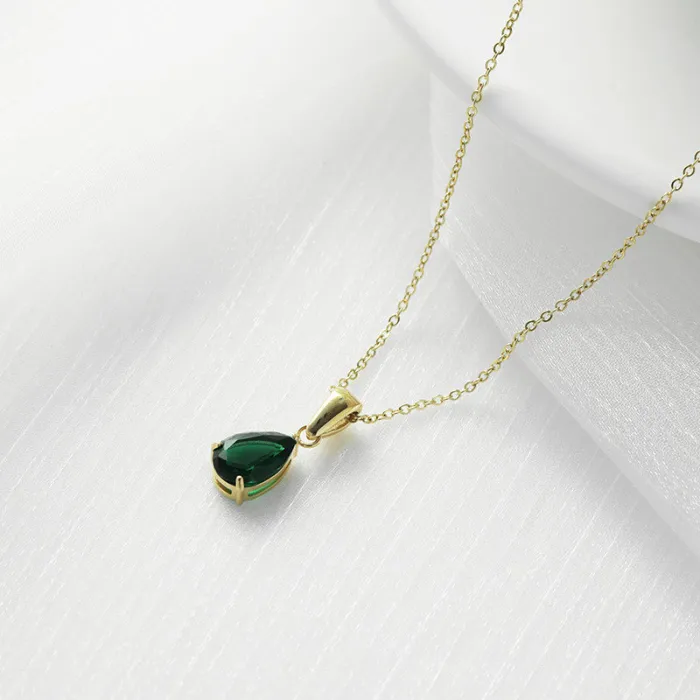 Factory Price Water Drop Titanium Necklace | Wholesale Minimalist Pendant Jewelry for Women | Bulk Supplier Elegant Design