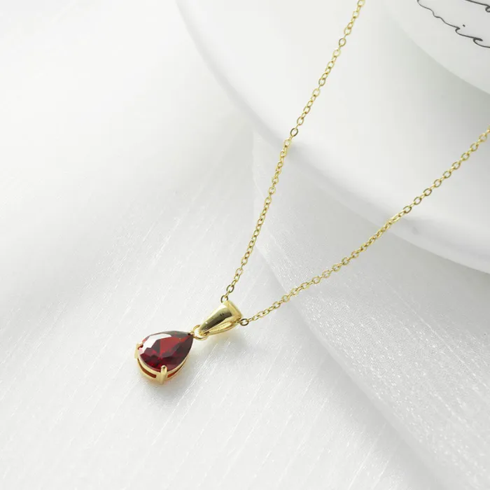 Factory Price Water Drop Titanium Necklace | Wholesale Minimalist Pendant Jewelry for Women | Bulk Supplier Elegant Design