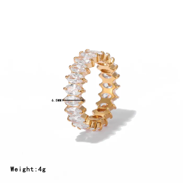 Wholesale Micro Pave Zircon Ring | Bulk Supplier & Factory Price Titanium Steel Luxury Minimalist Jewelry for Women