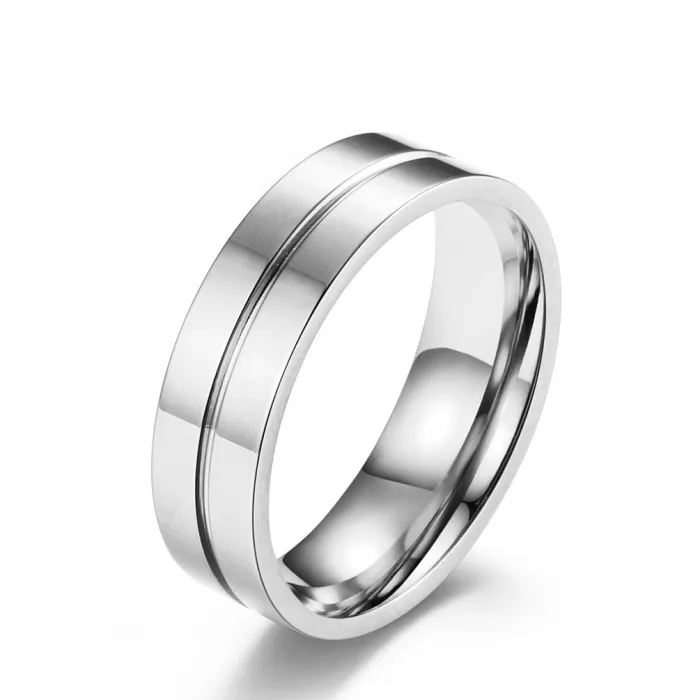 Wholesale Titanium Steel Couple Rings | Bulk Supplier & Factory Price Simple Polished Stainless Steel Wedding Bands