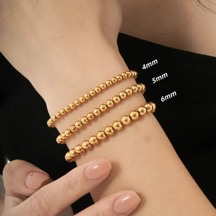 Wholesale Beaded Titanium Steel Bracelet | Bulk Supplier & Factory Price Simple Minimalist Stainless Steel Jewelry