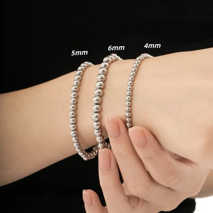 Wholesale Beaded Titanium Steel Bracelet | Bulk Supplier & Factory Price Simple Minimalist Stainless Steel Jewelry
