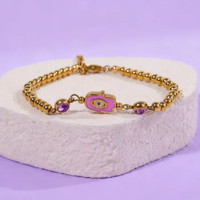 Wholesale Fatima Hand Titanium Bracelet | Bulk Supplier & Factory Price Stainless Steel Lucky Charm Jewelry for Women