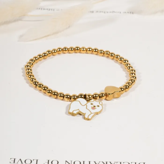 Wholesale Puppy Heart Titanium Bracelet | Bulk Supplier & Factory Price Cute Stainless Steel Jewelry for Women