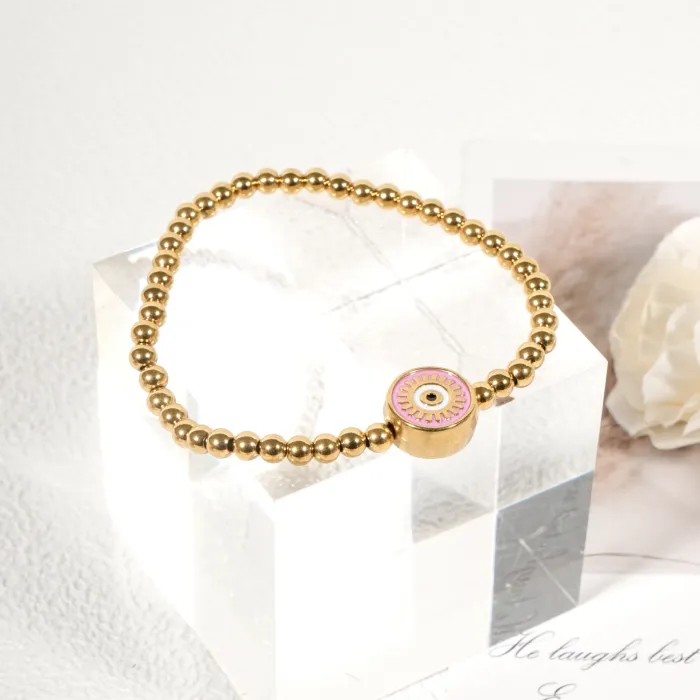 Wholesale Round Beaded Titanium Steel Bracelet | Bulk Supplier & Factory Price Modern Stainless Steel Jewelry for Women