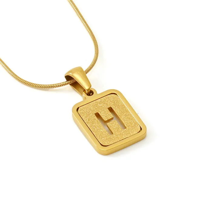 Wholesale 18K Gold Letter Pendant Necklace | Bulk Supplier & Factory Price Titanium Steel Snake Chain Jewelry for Women