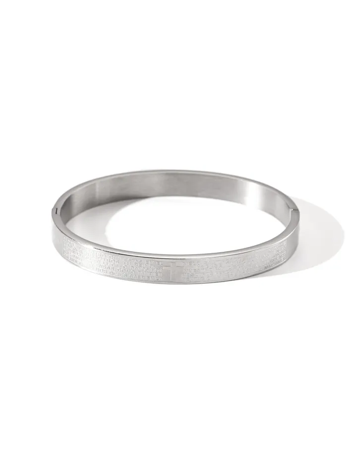 18K Gold Plated Titanium Steel Bangle | Sun and Moon Design Crystal Bracelet for Women