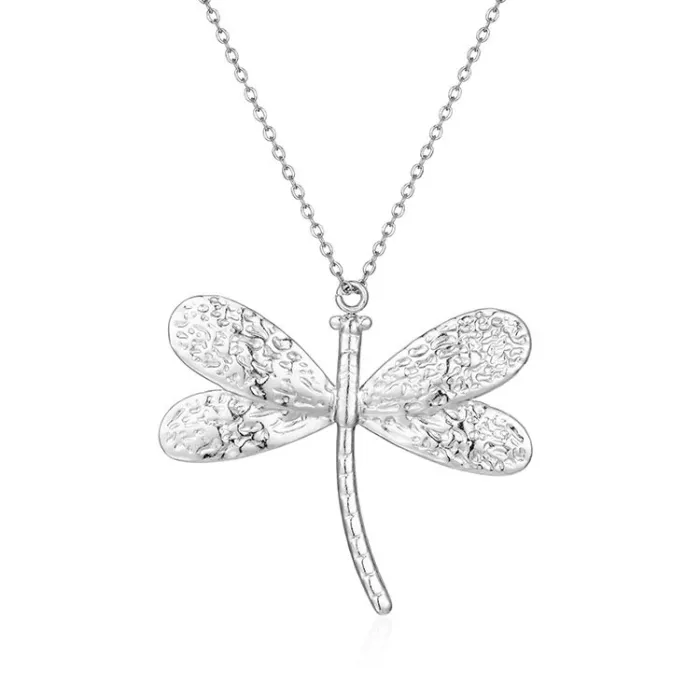 18K Gold Dragonfly Pendant Stainless Steel Necklace | Elegant Titanium Steel Chain for Women Wholesale