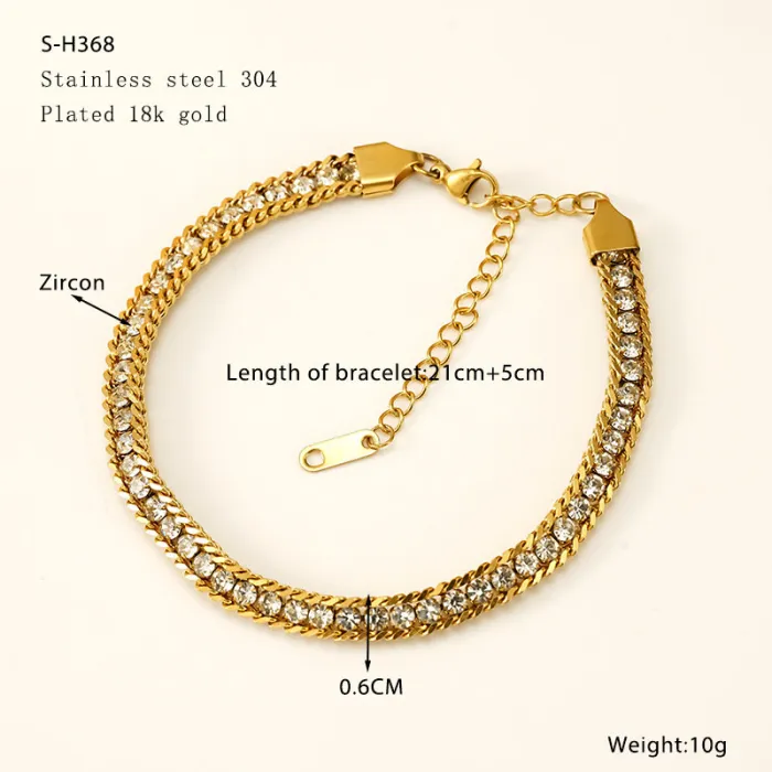 18K Gold Plated Titanium Steel Oval Link Bracelet | Minimalist Fashion Metal Chain Jewelry Wholesale