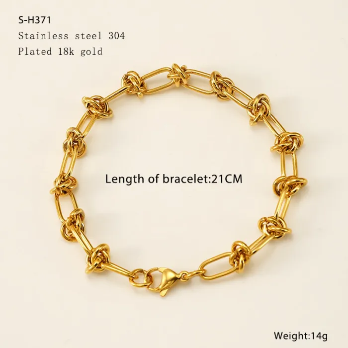 18K Gold Plated Titanium Steel Oval Link Bracelet | Minimalist Fashion Metal Chain Jewelry Wholesale