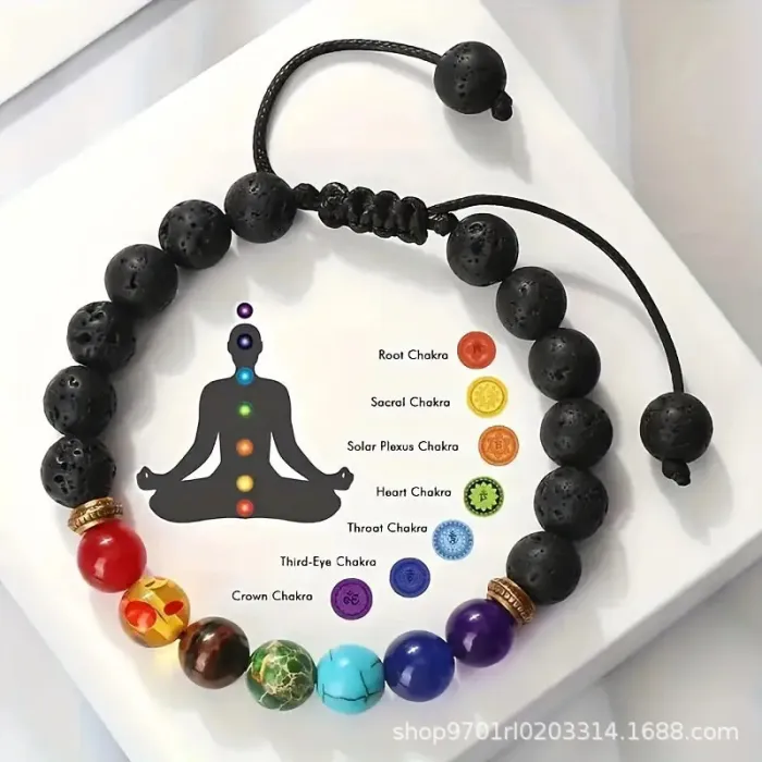 Rainbow Lava Stone Braided Bracelet Wholesale | Natural Volcanic Bead Jewelry for Men & Women