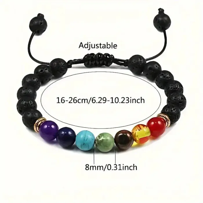 Rainbow Lava Stone Braided Bracelet Wholesale | Natural Volcanic Bead Jewelry for Men & Women