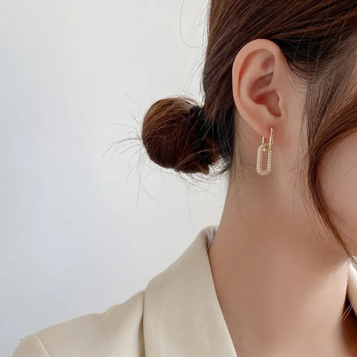 Trendy Minimalist Round Metal Stud Earrings | Simple Cool Style Drop Earrings