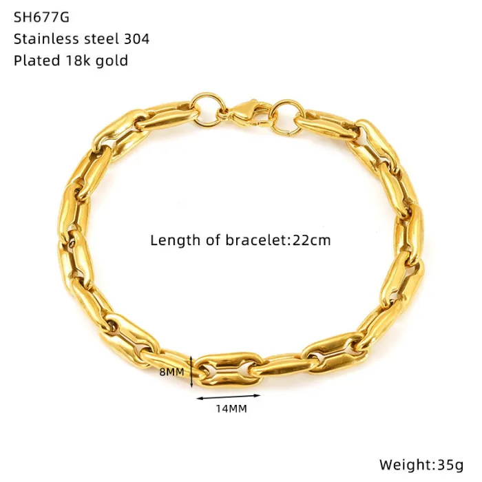 Wholesale Stainless Steel Hip-Hop Bracelet | Bulk Supplier & Factory Price Bold Titanium Unisex