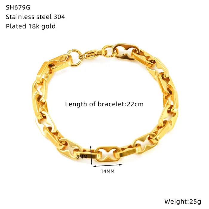 Wholesale Stainless Steel Hip-Hop Bracelet | Bulk Supplier & Factory Price Bold Titanium Unisex
