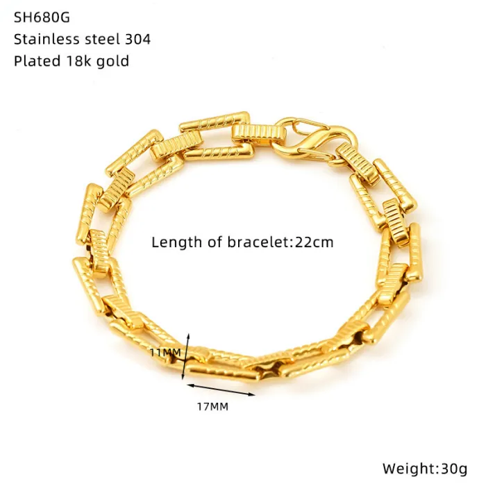 Wholesale Stainless Steel Hip-Hop Bracelet | Bulk Supplier & Factory Price Bold Titanium Unisex