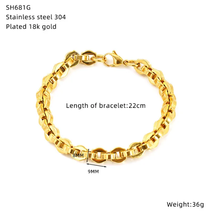 Wholesale Stainless Steel Hip-Hop Bracelet | Bulk Supplier & Factory Price Bold Titanium Unisex