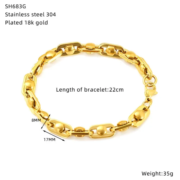 Wholesale Stainless Steel Hip-Hop Bracelet | Bulk Supplier & Factory Price Bold Titanium Unisex