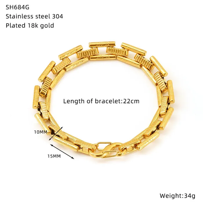 Wholesale Stainless Steel Hip-Hop Bracelet | Bulk Supplier & Factory Price Bold Titanium Unisex