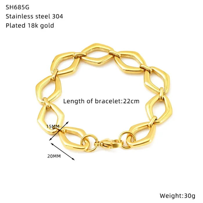 Wholesale Stainless Steel Hip-Hop Bracelet | Bulk Supplier & Factory Price Bold Titanium Unisex